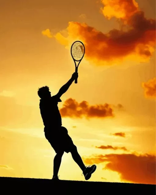 Tennis Player Silhouette Diamond Painting