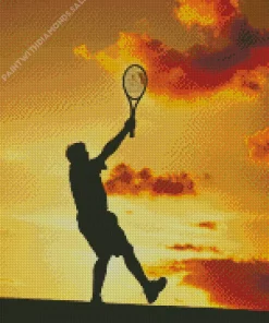 Tennis Player Silhouette Diamond Painting