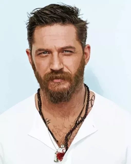 Tom Hardy Wearing White Diamond Painting