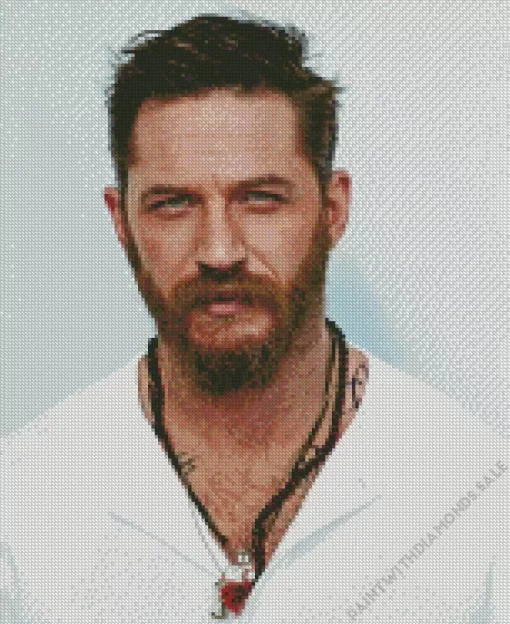 Tom Hardy Wearing White Diamond Painting