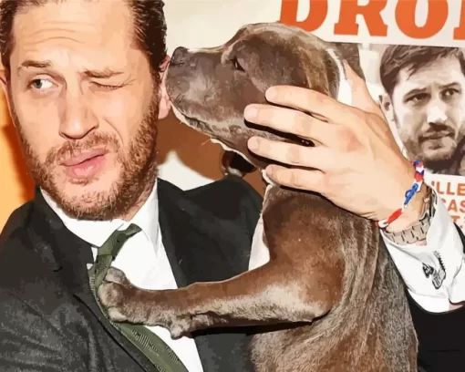 Tom Hardy With A Dog Diamond Painting