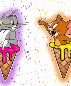 Tom and Jerry With Ice Cream Diamond Painting