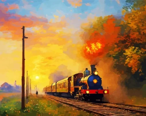 Train Art Diamond Painting