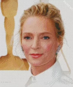 Uma Thurman Wearing White Diamond Painting