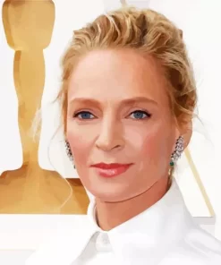 Uma Thurman Wearing White Diamond Painting