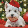 Westy Dog In Santa Hat Diamond Painting