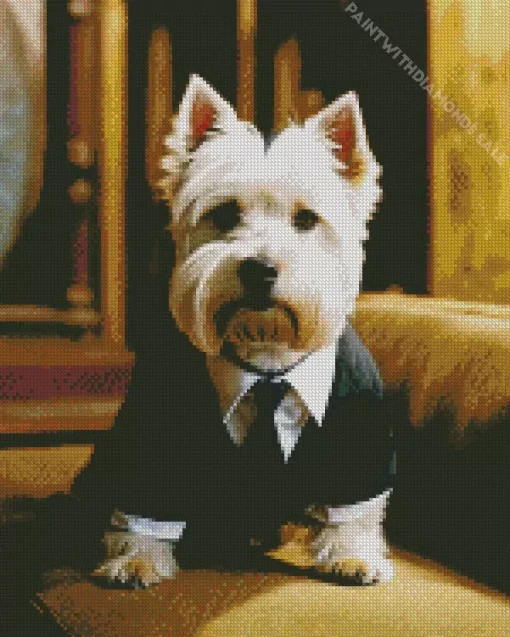 Westy Dog In Suit Diamond Painting