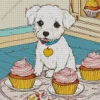 Westy Dog With Cupcakes Diamond Painting