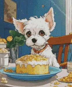 Westy Eating Cake Diamond Painting