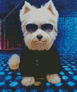 Westy Puppy Wearing Sunglasses Diamond Painting