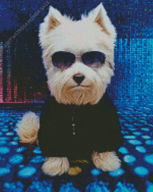 Westy Puppy Wearing Sunglasses Diamond Painting