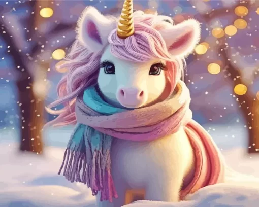 Winter Unicorn Diamond Painting