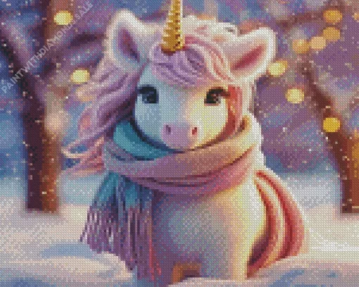 Winter Unicorn Diamond Painting