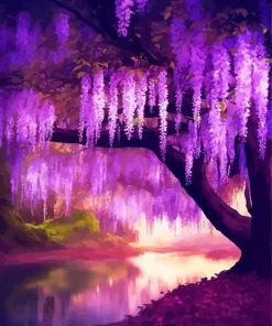 Wisteria Tree In Forest Diamond Painting