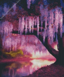 Wisteria Tree In Forest Diamond Painting