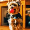 Yorkshire Terrier Playing With A Ball Diamond Painting