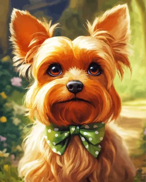 Yorkshire Terrier With A Bow Diamond Painting