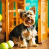 Yorkshire Terrier With Tennis Balls Diamond Painting