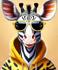 Zebra Wearing Sunglasses Diamond Painting