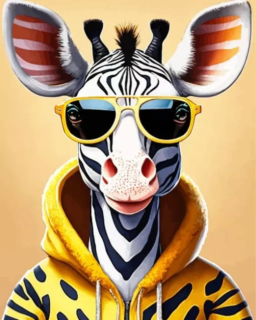 Zebra Wearing Sunglasses Diamond Painting