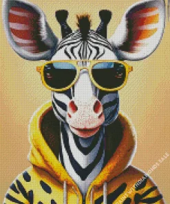 Zebra Wearing Sunglasses Diamond Painting