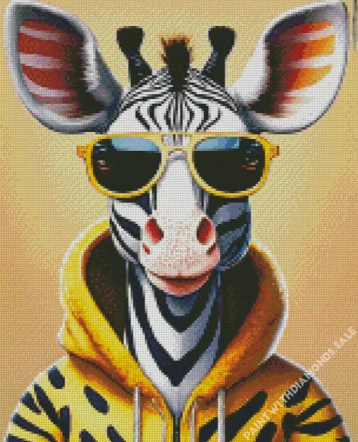 Zebra Wearing Sunglasses Diamond Painting