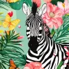 Zebra With Flowers Diamond Painting