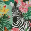 Zebra With Flowers Diamond Painting