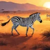 Zebras And Sunset Diamond Painting