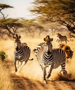 Zebras Running Diamond Painting