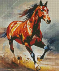 Abstract Brown Horse Diamond Painting