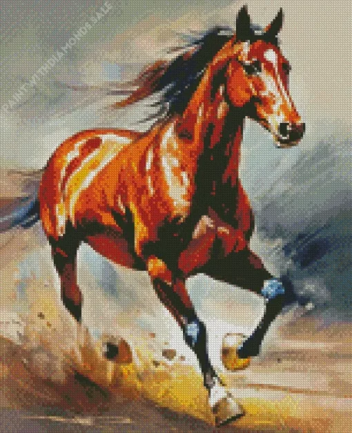 Abstract Brown Horse Diamond Painting