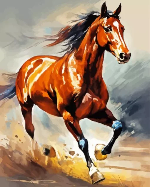 Abstract Brown Horse Diamond Painting