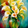 Abstract Calla Lilies Vase Diamond Painting