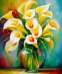 Abstract Calla Lilies Vase Diamond Painting