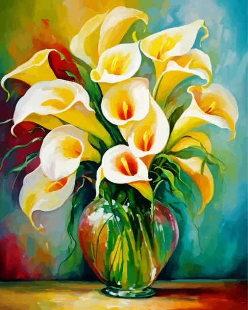 Abstract Calla Lilies Vase Diamond Painting