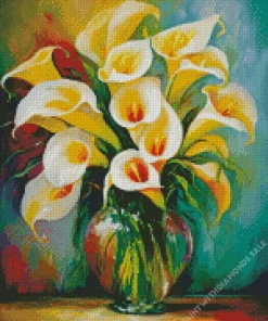 Abstract Calla Lilies Vase Diamond Painting