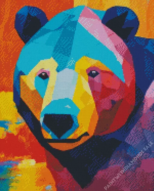 Abstract Colorful Bear Diamond Painting