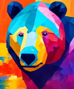 Abstract Colorful Bear Diamond Painting