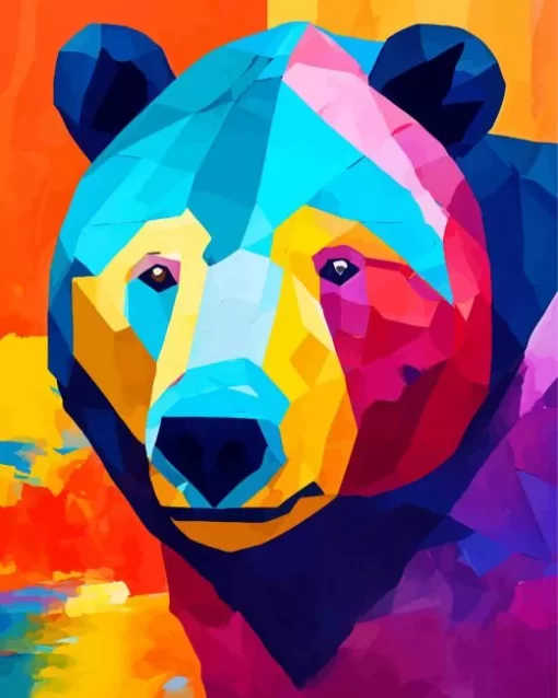 Abstract Colorful Bear Diamond Painting