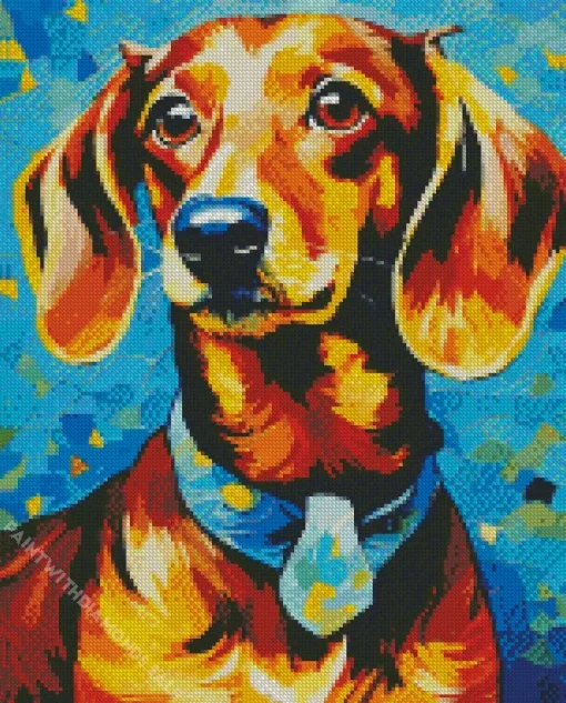 Abstract Dachshund Dog Diamond Painting