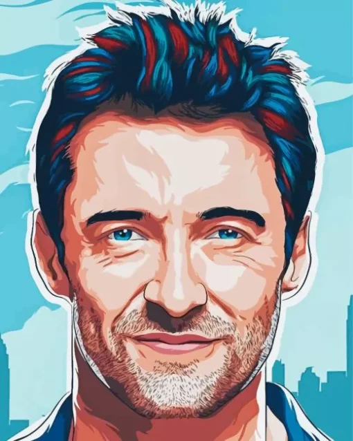 Abstract Hugh Jackman Diamond Painting