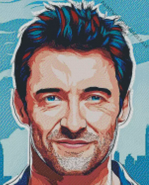 Abstract Hugh Jackman Diamond Painting