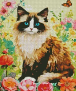 Abstract Siamese Cat Diamond Painting