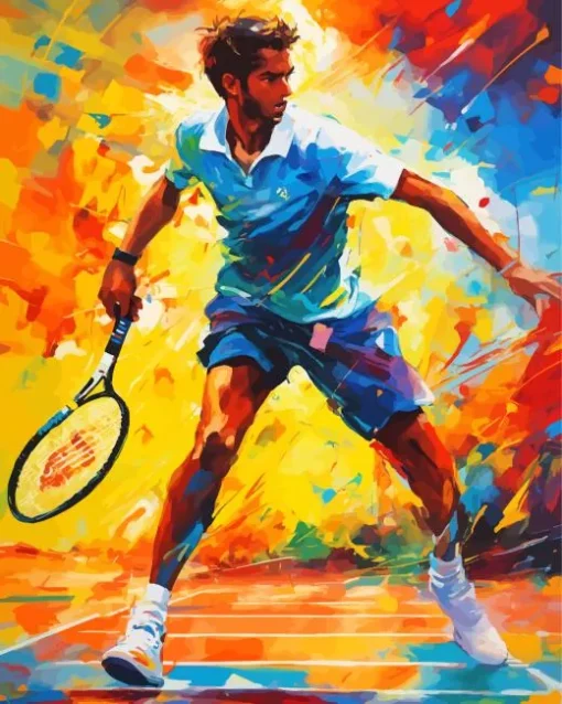 Abstract Tennis Player Diamond Painting