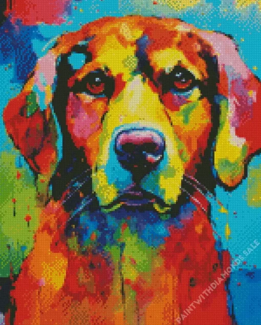 Abstract Colorful Dog Diamond Painting