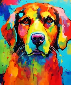 Abstract Colorful Dog Diamond Painting