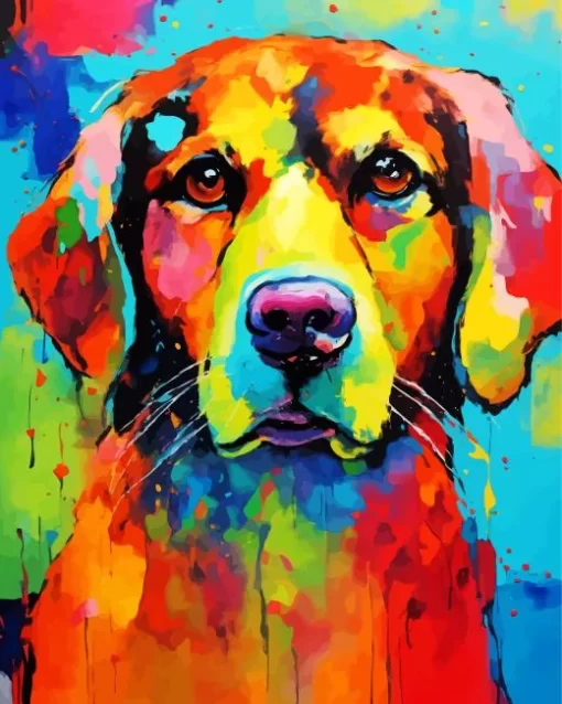 Abstract Colorful Dog Diamond Painting