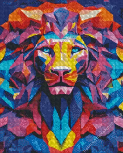 Abstract Colorful Lion Diamond Painting