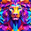 Abstract Colorful Lion Diamond Painting